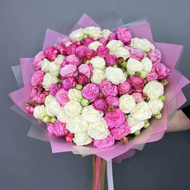 Букет кустовая пионовидная роза 21 шт