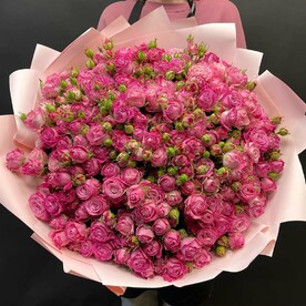 Большой букет с кустовой пионовидной розой 51 шт