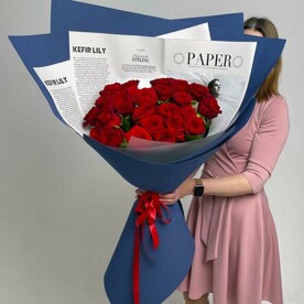 Букет гигант из красных роз
