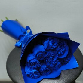 Синие розы 9 шт