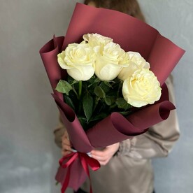 Стильный букет из белой розы ❤️