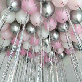 Шары под потолок Серебряный браш 30шт