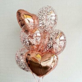 Фонтан из шаров Розовое золото