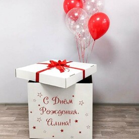 Коробка сюрприз Красный букет