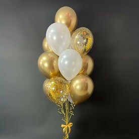 Фонтан из шаров Белое Золото