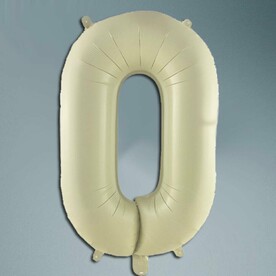 Шар цифра кремовый сатин 0