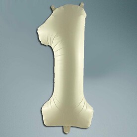 Шар цифра кремовый сатин 1