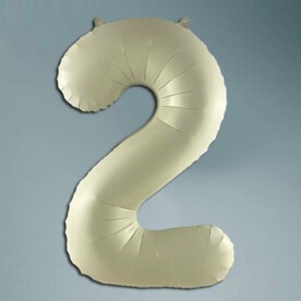 Шар цифра кремовый сатин 2