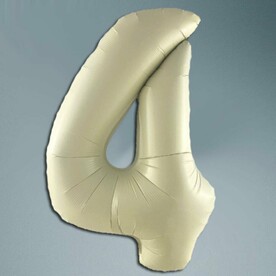 Шар цифра кремовый сатин 4