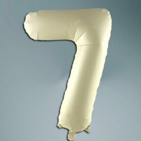 Шар цифра кремовый сатин 7