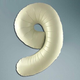 Шар цифра кремовый сатин 9