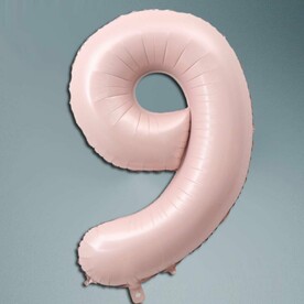 Шар цифра пыльная роза 9