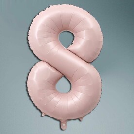 Шар цифра пыльная роза 8