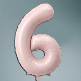 Шар цифра пыльная роза 6