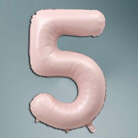 Шар цифра пыльная роза 5