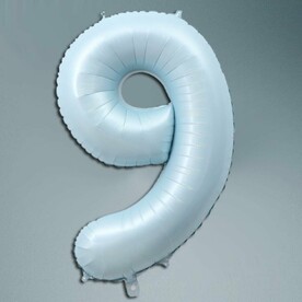 Шар цифра небесный голубой 9