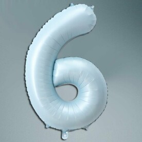 Шар цифра небесный голубой 6
