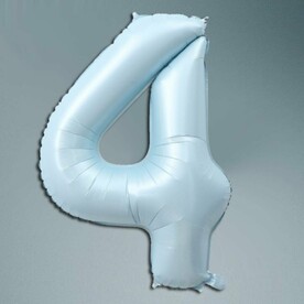 Шар цифра небесный голубой 4