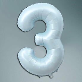 Шар цифра небесный голубой 3