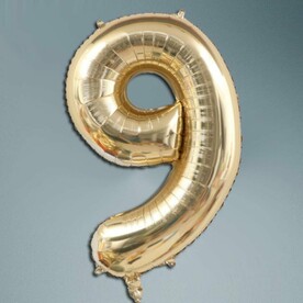 Шар цифра белое золото 9