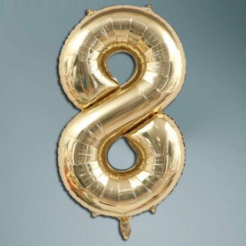 Шар цифра белое золото 8
