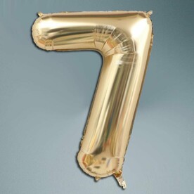 Шар цифра белое золото 7