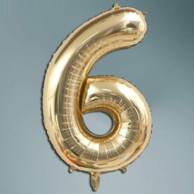 Шар цифра белое золото 6