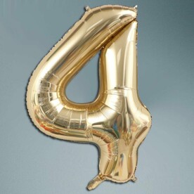 Шар цифра белое золото 4