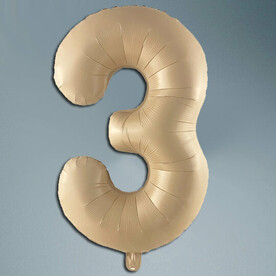 Шар цифра карамельный сатин 3