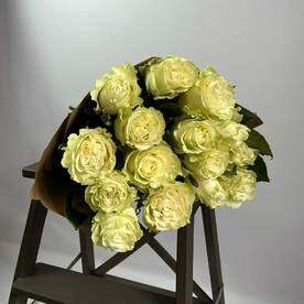 Монобукет 15 белых роз сорта Мондиаль