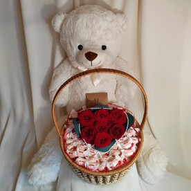 Мишка с цветами "Первое свидание"