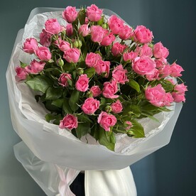 Кустовые розы 7 шт моно букет