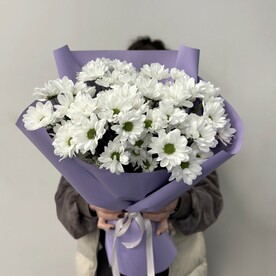 Букет из 7 белых кустовых хризантем, арт: 3098-1