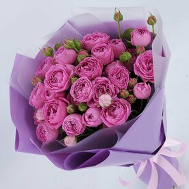 Кустовые пион. Розы Мисти Баблс