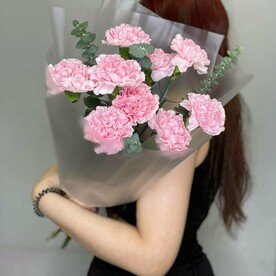 Нежный букет розовых гвоздик