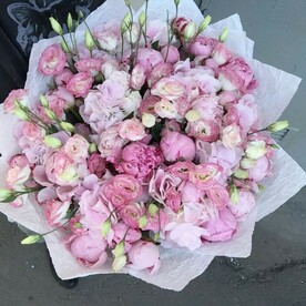 Пион сара бернард, Лизиантус Эустома, Гортензия, Дизайнерская упаковка