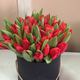 Коробка с тюльпанами