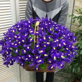 Корзина с ирисами