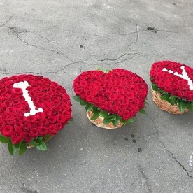 Роза, Зелень, Флористическая губка, Корзина