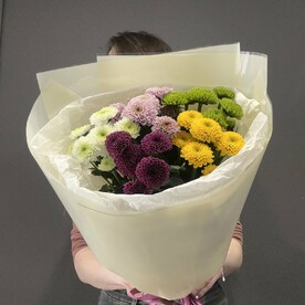 Микс из 5 хризантем сантини