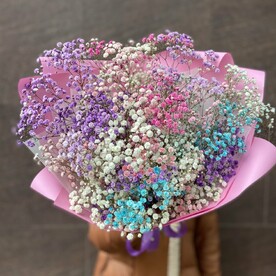 Букет из 11 веток радужной гипсофилы