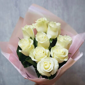 Букет Белый Хит 9 белых роз