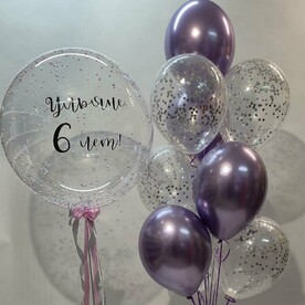 Нежная композиция из шаров для девочки, шары с гелием, шары на день рождения