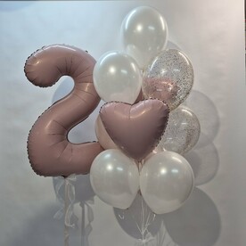 Бежевый набор шаров, шары с гелием, шары на день рождения