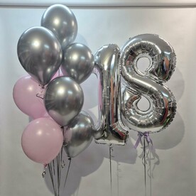 Воздушные шары с гелием, шары цифры с гелием 18, шары на день рождения