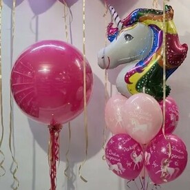 Набор шаров с единорогом, шары с гелием