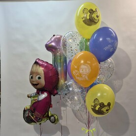 Набор шаров с гелием, шар фольгированный Маша, шары на день рождения
