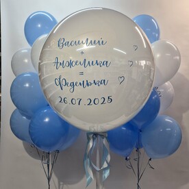 Набор шаров на выписку нежно голубые, шары с гелием, шары на праздник