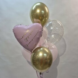 Набор шаров Нежность с сердцем, шары с гелием, шары на праздник.