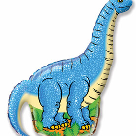 Шар (43''/109 см) Фигура, Динозавр Диплодок, Синий